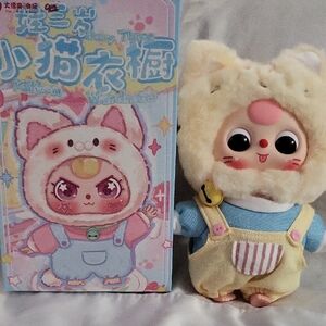 Kittens Wardrobe Adorable Plush Doll with Overalls.